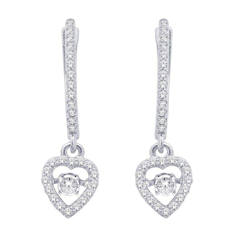 10K White Gold 2/5 Ct.Tw.Moving Diamond Fashion Earrings - Larson Jewelers