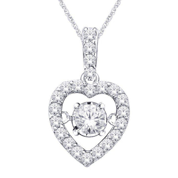 10K White Gold 1/4 Ct.Tw.Moving Diamond Fashion Pendant - Larson Jewelers
