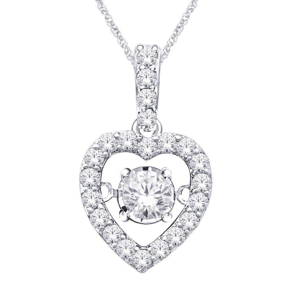 10K White Gold 1/4 Ct.Tw.Moving Diamond Fashion Pendant - Larson Jewelers