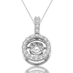 14K White Gold 1/2 Ct.Tw. Moving Diamond Pendant - Larson Jewelers