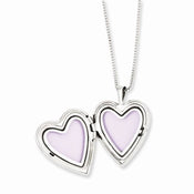 Sterling Silver Diamond Heart Locket & Pendant Necklace Set - Larson Jewelers