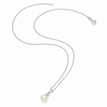 Sterling Silver Majestik White Shell Bead & CZ Earring & Necklace Set - Larson Jewelers