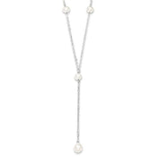 Sterling Silver Cultured White Freshwater Pearl Drop Necklace