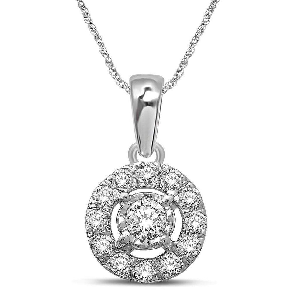 10K White Gold 1/4 Ct.Tw.Diamond Fashion Pendant - Larson Jewelers