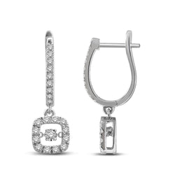 14K White Gold 5/8 Ct.Tw.Moving Diamond Danglers Earrings - Larson Jewelers