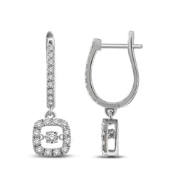 14K White Gold 1 Ct.Tw.Moving Diamond Danglers Earrings - Larson Jewelers