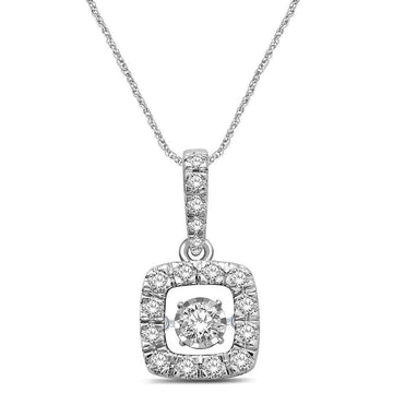 14K White Gold 1 Ct.Tw. Moving Diamond Pendant - Larson Jewelers