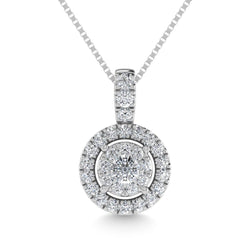 Diamond 1/4 Ct.Tw. Fashion Pendant in 14K White Gold - Larson Jewelers