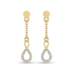 10K Yellow Gold 1/10 Ct.Tw.Diamond Dangler Earrings - Larson Jewelers
