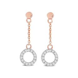10K Rose Gold 1/20 Ct.Tw.Diamond Earrings - Larson Jewelers