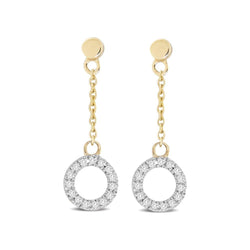 10K Yellow Gold 1/20 Ct.Tw.Diamond Dangler Earrings - Larson Jewelers