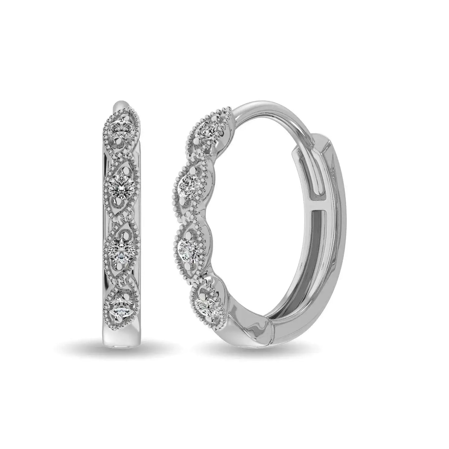 Diamond 1/20 Ct.Tw. Fashion Earrings in 14K White Gold - Larson Jewelers