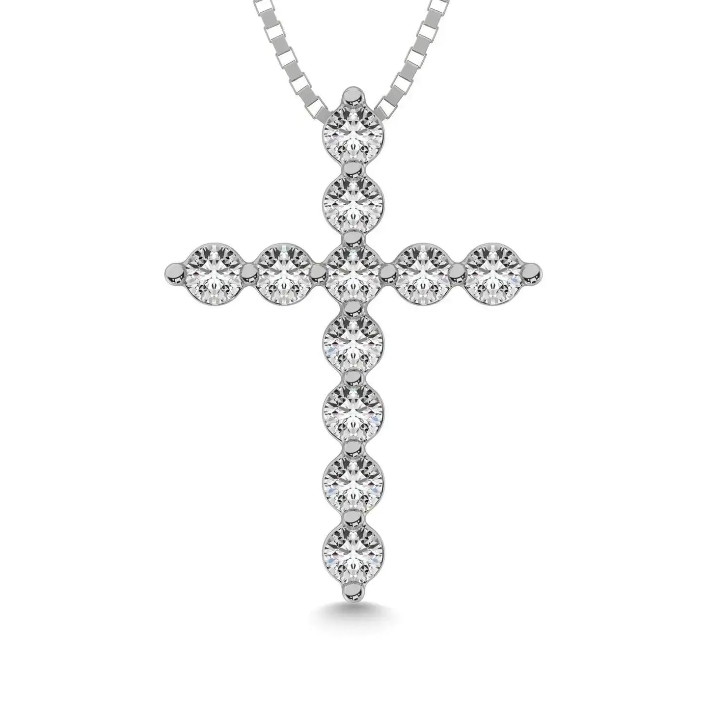 Shared Prong Diamond 1/5 Ct.Tw Cross Pendant. - Larson Jewelers
