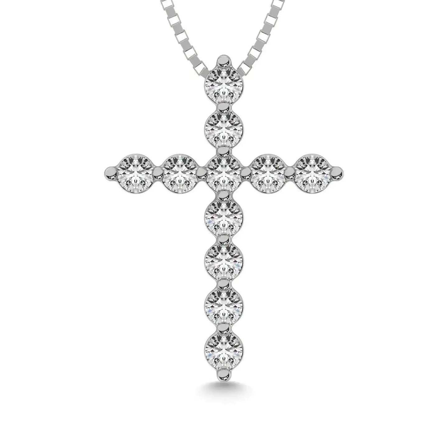 14K White Gold 1/5 Ct.Tw.Diamond Cross Pendant - Larson Jewelers