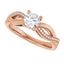 RHODA 18K Rose Gold Round Lab Grown Diamond Engagement Ring