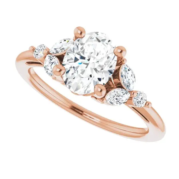 AURELIE 14K Rose Gold Oval Lab Grown Diamond Engagement Ring - Larson Jewelers