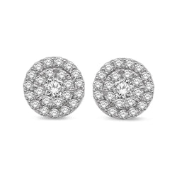 14K White Gold 1 Ctw Invisible Diamond Fashion Earrings - Larson Jewelers