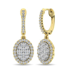14K Yellow Gold 3/4 Ctw Diamond Drop Earrings - Larson Jewelers