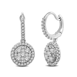 14K White Gold 1 1/10 Ctw Diamond Fashion Earrings - Larson Jewelers