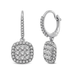 14K White Gold 2 Ctw Diamond Drop Earrings - Larson Jewelers