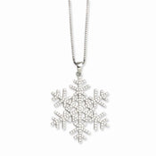 Sterling Silver And CZ Brilliant Embers Snowflake Necklace
