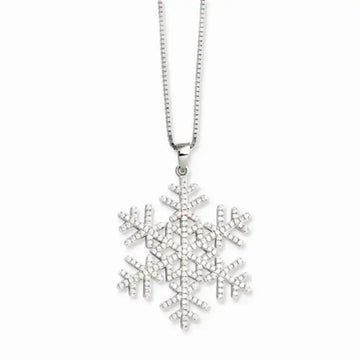 Sterling Silver And CZ Brilliant Embers Snowflake Necklace - Larson Jewelers
