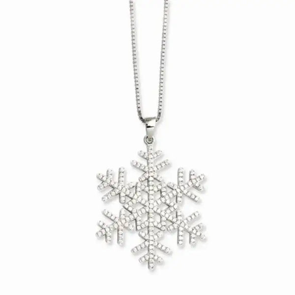 Sterling Silver And CZ Brilliant Embers Snowflake Necklace - Larson Jewelers
