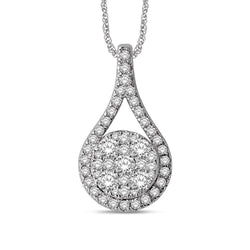 14K White Gold 3/4 Ctw Diamond Fashion Pendant - Larson Jewelers