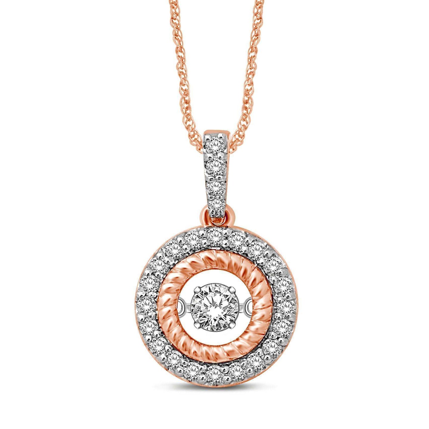 10K Rose Gold 2/5 Ctw Diamond Fashion Pendant - Larson Jewelers