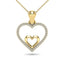 10K Yellow Gold 1/10 Ctw Diamond Double Heart Pendant - Larson Jewelers