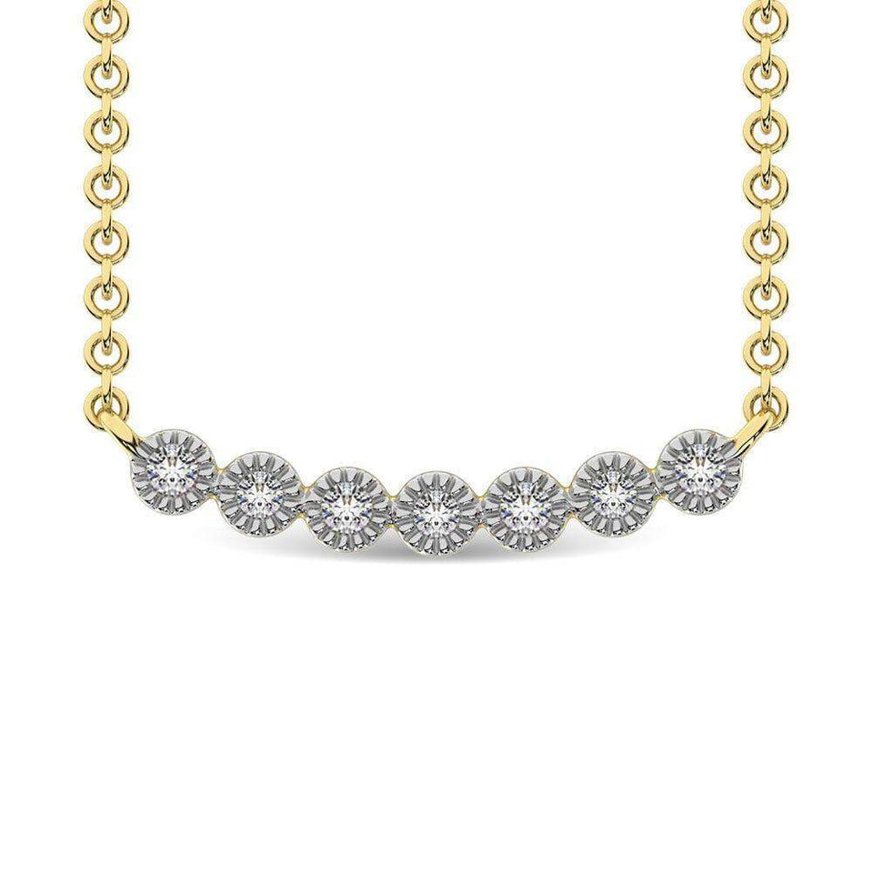 Diamond 1/10 Ct.Tw. Fashion Necklace in 10K Yellow Gold - Larson Jewelers