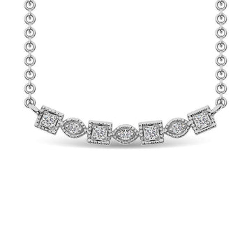 Diamond 1/10 Ct.Tw. Fashion Necklace in 10K White Gold - Larson Jewelers