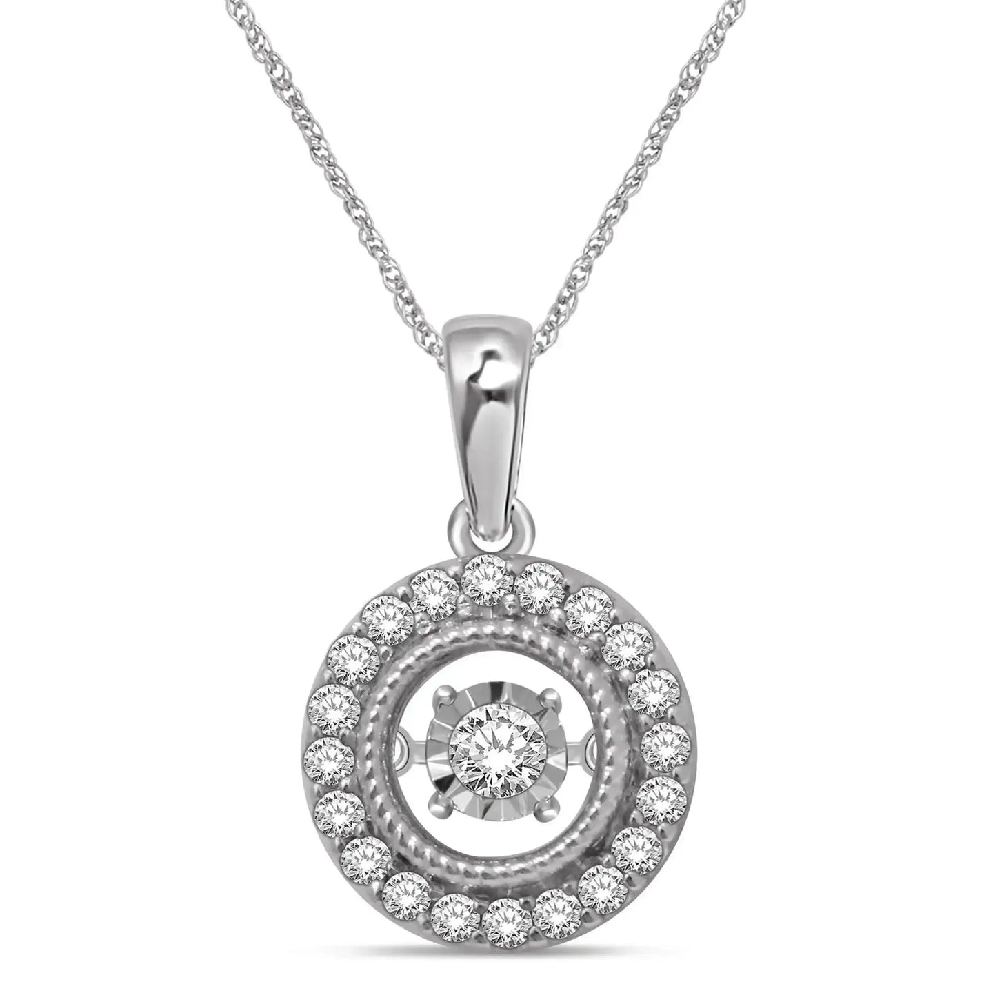 10K White Gold 1/4 Ctw Moving Diamond Pendant - Larson Jewelers
