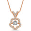10K Rose Gold 1/3 Ctw Flower Shape Moving Diamond Pendant - Larson Jewelers