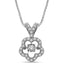 10K White Gold 1/3 Ctw Flower Shape Moving Diamond Pendant - Larson Jewelers