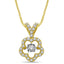 10K Yellow Gold 1/3 Ctw Flower Shape Moving Diamond Pendant - Larson Jewelers