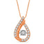 10K Rose Gold 1/4 Ctw Tear Shape Moving Diamond Pendant - Larson Jewelers