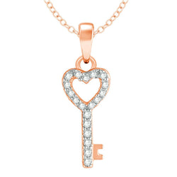 10K Rose Gold 1/10 Ctw Diamond Double Heart Pendant - Larson Jewelers