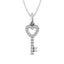 10K White Gold 1/10 Ctw Diamond Double Heart Pendant - Larson Jewelers