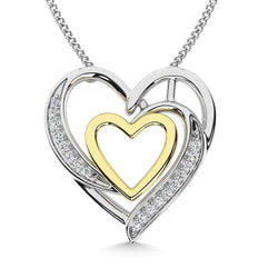 Diamond 1/20 Ct.Tw. Heart Pendant in Silver - Larson Jewelers