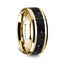14K Yellow Gold Polished Beveled Edges Wedding Ring with Lava Inlay - 8 mm - Larson Jewelers
