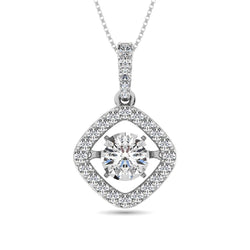 Diamond Shimmering Pendant 1 3/8 ct tw in 14K White Gold - Larson Jewelers