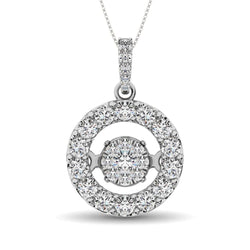 Moving Diamond 5/8 ct tw Pendant in 14K White Gold - Larson Jewelers