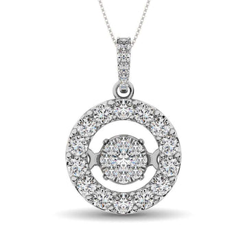 Moving Diamond 5/8 ct tw Pendant in 14K White Gold - Larson Jewelers