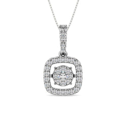 Moving Diamond 5/8 ct tw Pendant in 14K White Gold - Larson Jewelers