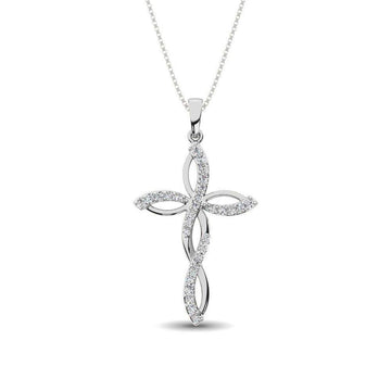 Diamond 1/5 Ct.Tw Twist cross Pendant - Larson Jewelers