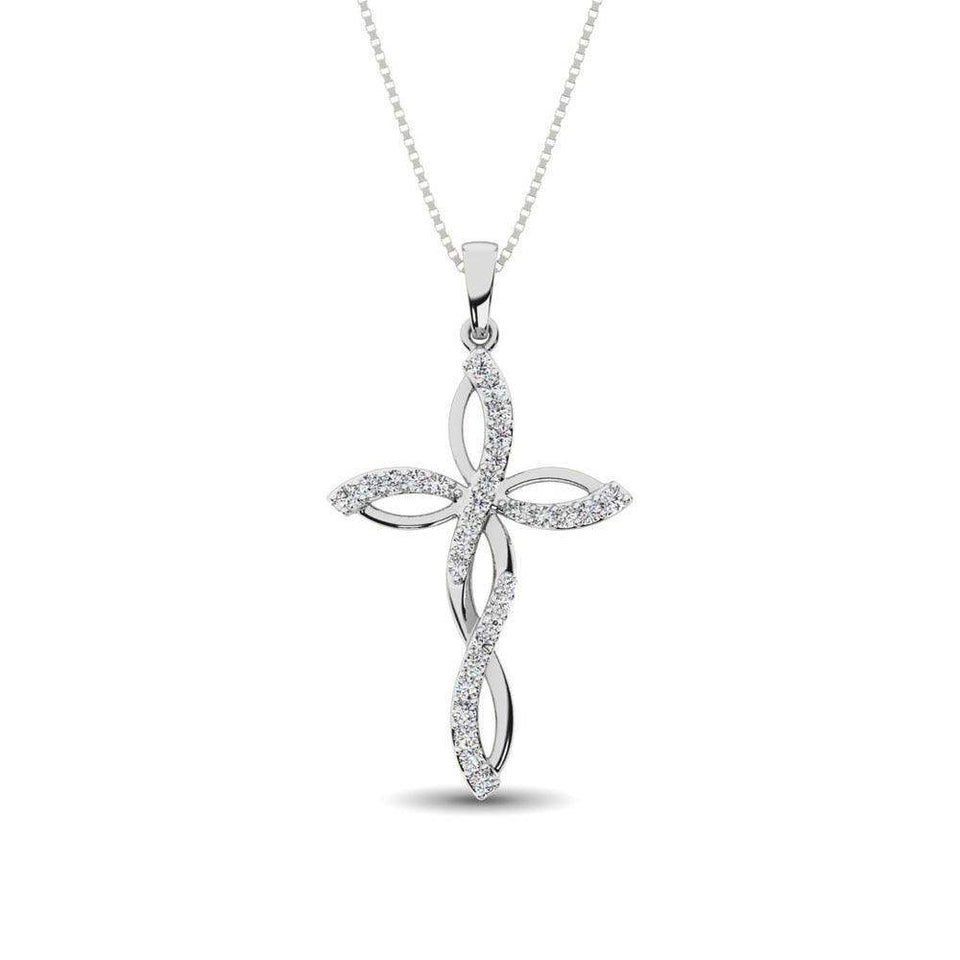 Diamond 1/5 Ct.Tw Twist cross Pendant - Larson Jewelers