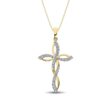 Diamond 1/5 Ct.Tw Twist cross Pendant - Larson Jewelers