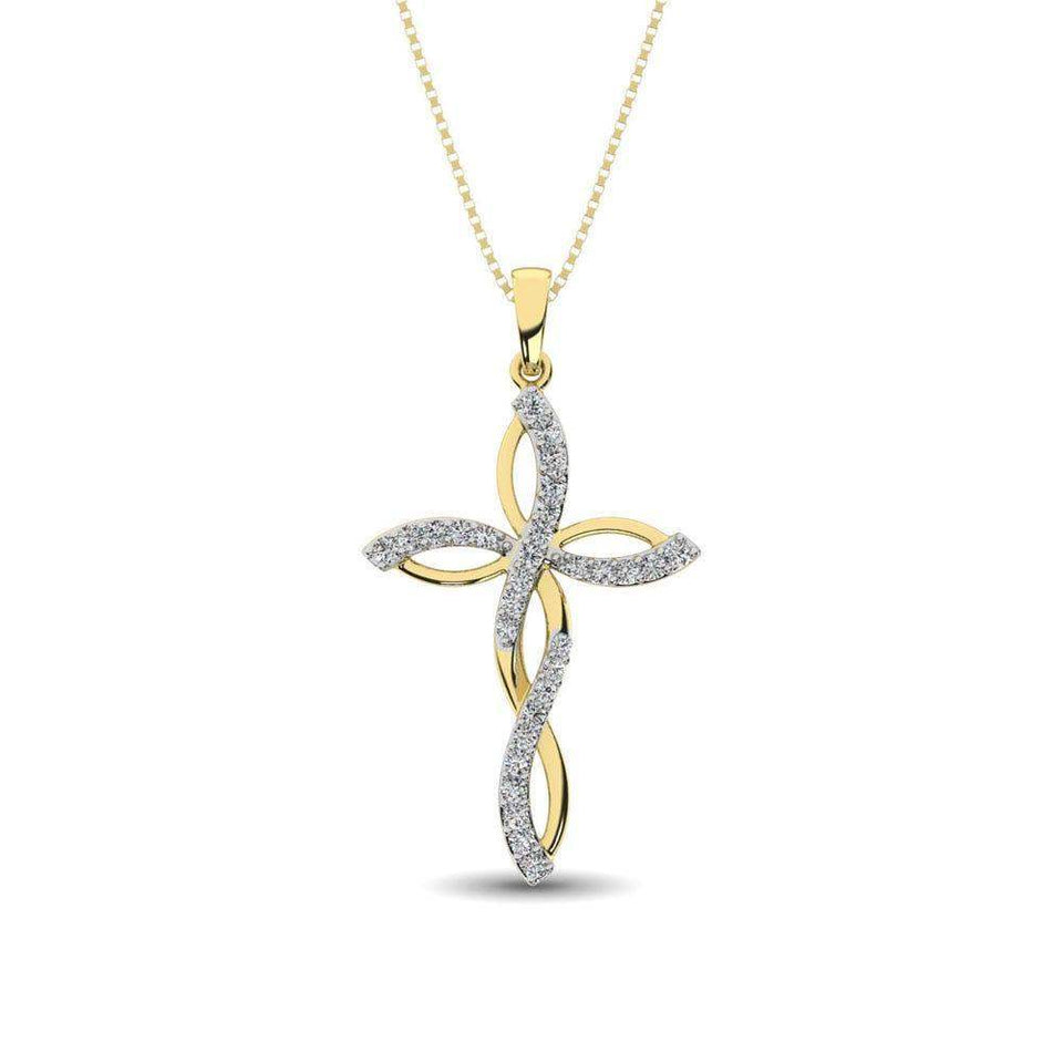 Diamond 1/5 Ct.Tw Twist cross Pendant - Larson Jewelers
