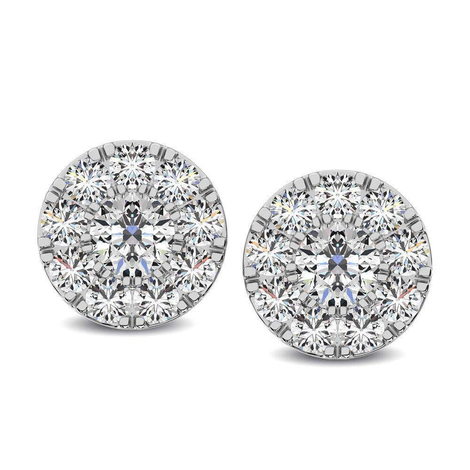 Diamond 1/4 Ct.Tw. Round Frame Stud Earrings - Larson Jewelers